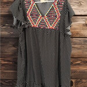 Savanna Jane Black and Red Ruffled Maxi Sundress